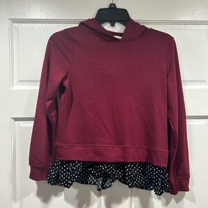 EUC Girls Red Hoodie Shirt Top L